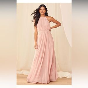 True Adoration Blush Sleeveless Pleated Maxi Dress - Size  XL